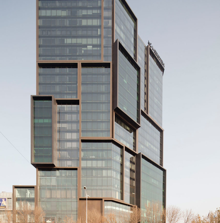 Le Meridien Hotel , metal cladding , glass curtain wall